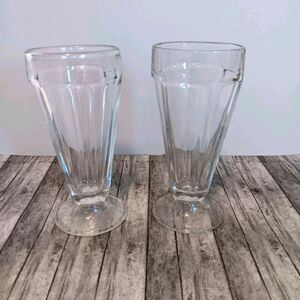 Vintage Libbey Glass Company Clear Pressed Glass Soda Fountain Sundae Glasses